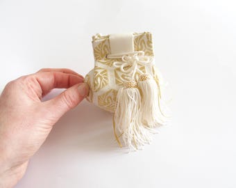 Good Luck Charm From Japan White Golden Design Omamori Bukuro