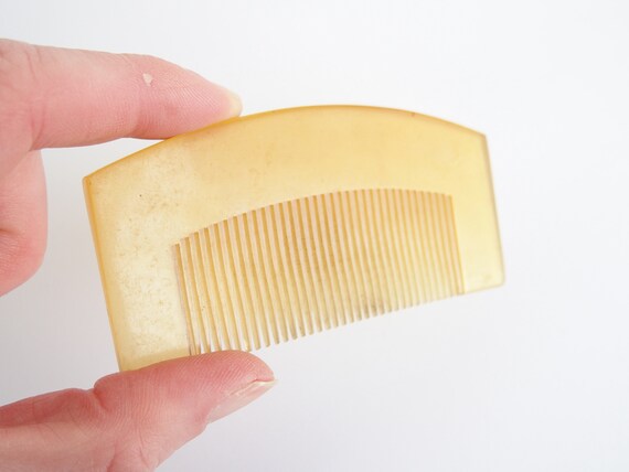 Yellow Kushi Comb Vintage Japanese Hair Accessory… - image 4