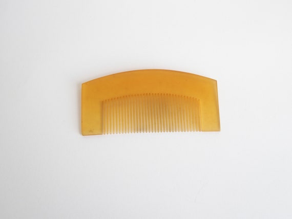 Yellow Kushi Comb Vintage Japanese Hair Accessory… - image 1