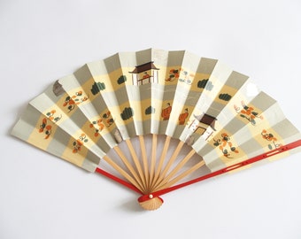 Japanese Design Folding Fan Two-Sided Design