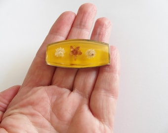 Yellow Obidome With Delicate Dried Flower Design Obi Belt Accessory