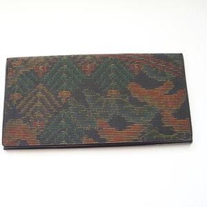 Japanese Wallet Purse Bill Holder Black With Subdued Colorful Design Free Shipping