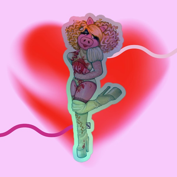 Pop Piggy Gaga holographic stickers