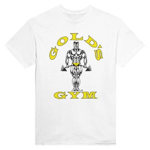 T-shirt Gold Gym HeavyWeight Box / T-shirt da allenamento Bold / Abbigliamento da palestra per gli appassionati di fitness / Abbigliamento sportivo per culturisti