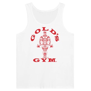 Red Gold's Gym Logo Tank Top - Atmungsaktiver Komfort und kräftiges rotes Logo für Fitness-Enthusiasten