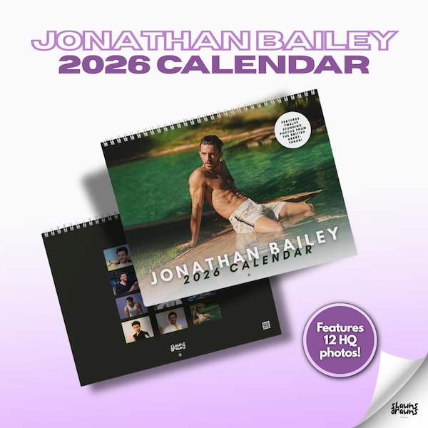 Kalendarz Jonathana Baileya na 2026 rok, Kalendarz zabawnych, przystojnych mężczyzn, Pomysł na prezent świąteczny, Gadżety dla fanów Baileya