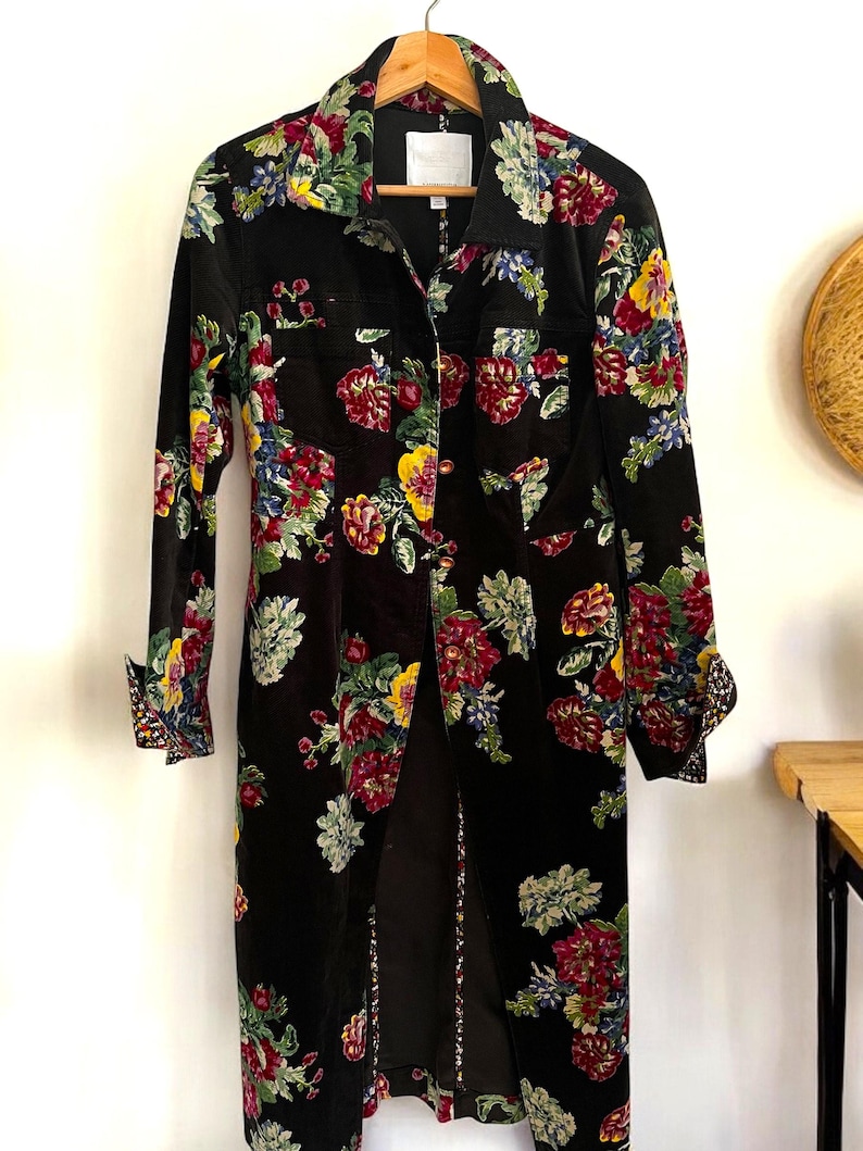 ett:twa Anthropologie Gardenia Longline Corduroy Jacket Size 4 image 1