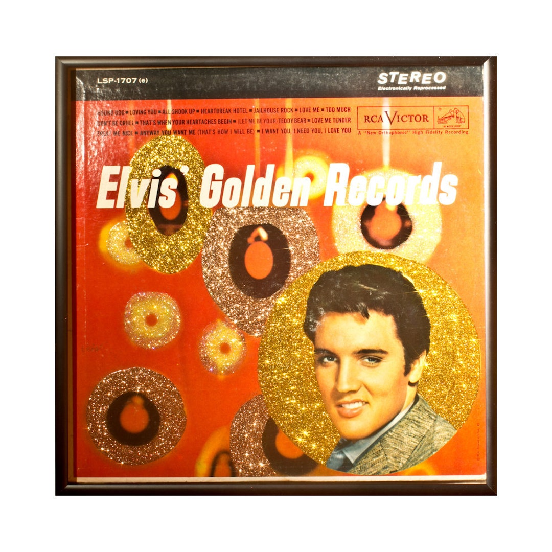 Glittered Elvis Golden Records Album Etsy
