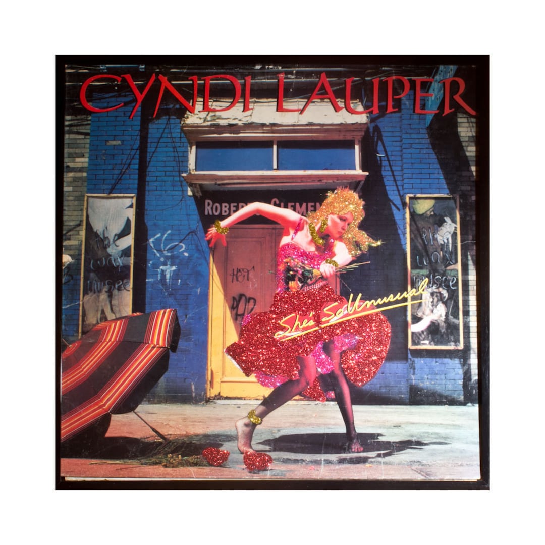 Glittered Cyndi Lauper Album Shes so Unusual Etsy