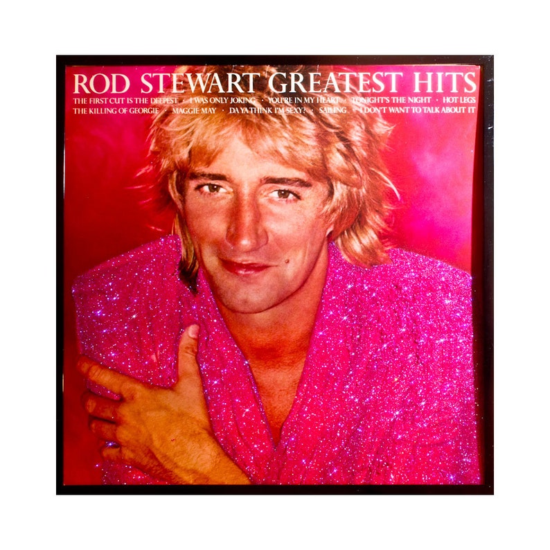 Glittered Rod Stewart Greatest Hits Album Etsy