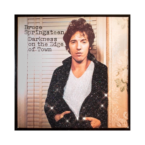 Glittered Vintage Bruce Springsteen Darkness on the Edge of Town Album Art