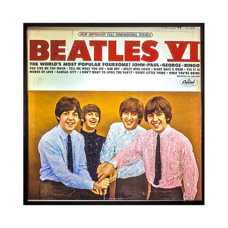 Glittered Vintage Beatles VI Album Etsy