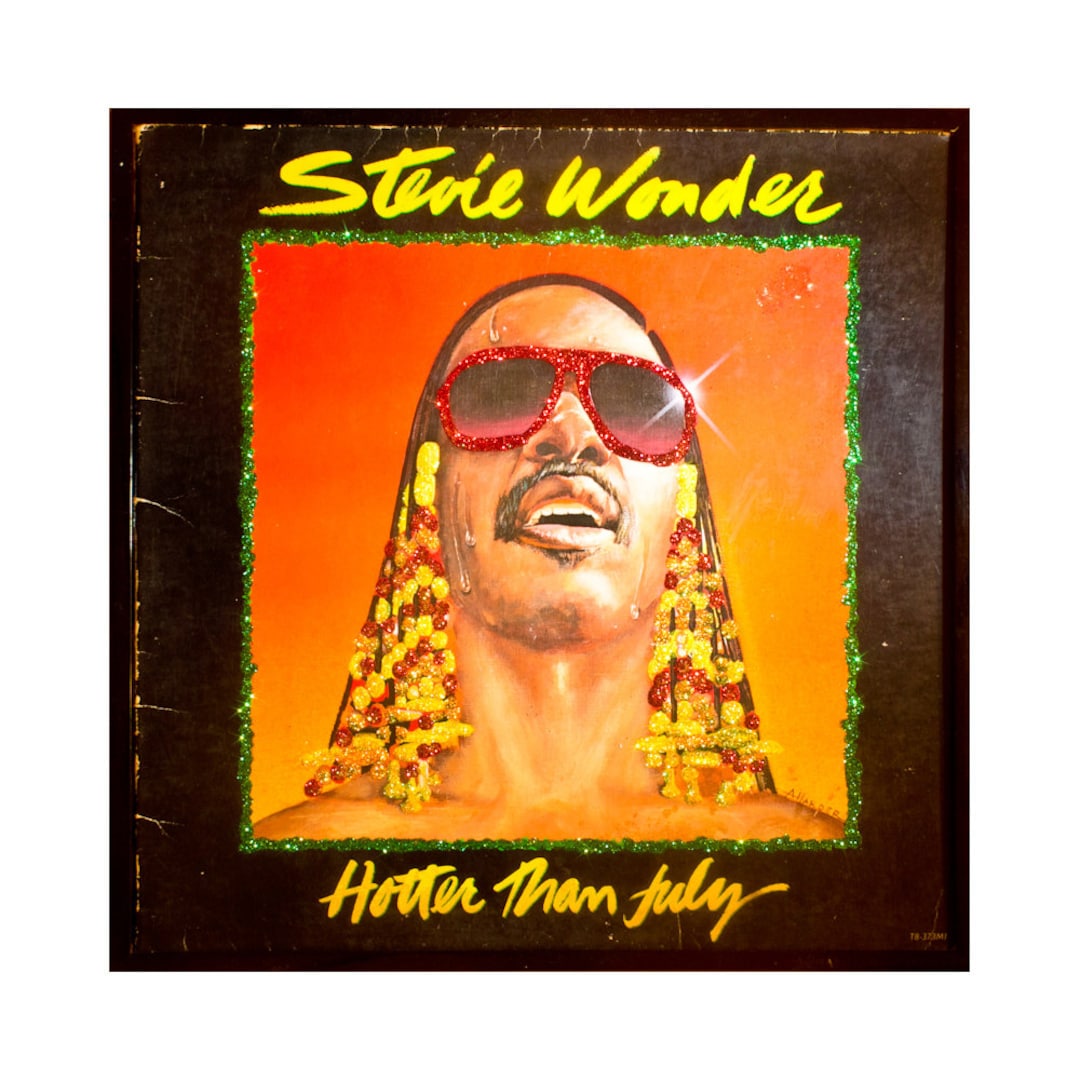 Glittered Stevie Wonder Hotter Than July Album Etsy Glittered Stevie Wonder Hotter Than July Album Etsy