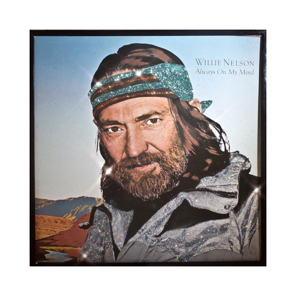 Glittered Willie Nelson Always On My Mind Album Etsy