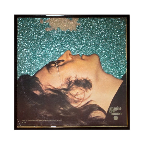 Glittered Vintage John Lennon Imagine Album Art