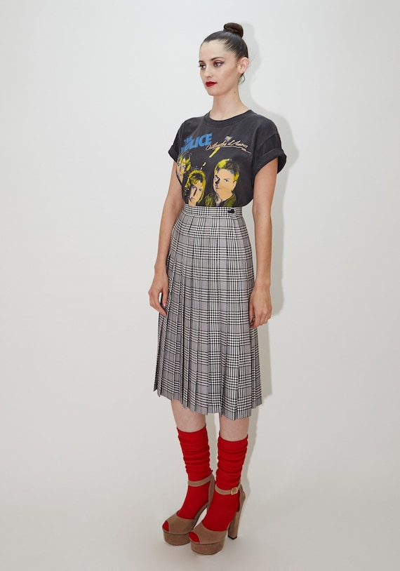 YVES SAINT LAURENT 90’s Plaid High Waist Pleated M