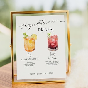 Bar Menu Wedding Sign, Signature Drink Bar Menu, Wedding Bar Menu, Wedding Bar Sign, Acrylic Bar Menu Sign, Bar Menu, Personalized Bar Menu