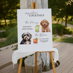 Custom Dog Signature Drink Sign, Pet Signature Drink Menu, Custom Bar Menu, Dog Drink Sign, Pet Drink Sign, Dog Cocktail, Signature Cocktail