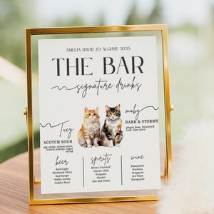 Custom Pet Signature Drink Sign: Wedding Bar Menu Template (Digital Download)