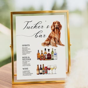 Pet Signature Drink Cocktail Sign, Custom Wedding Bar Signs, Digital Template for Cat & Dog Signature Cocktails, Custom Dog Cocktail Drinks