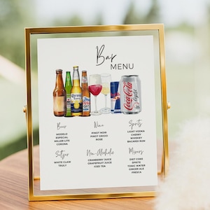 Editable Wedding Bar Menu Template: Signature Drink Sign (Digital Download)