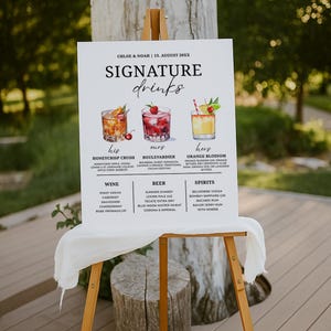 Signature Cocktails Bar Sign, Bar Menu, Acrylic Arch Wedding Bar Sign, Personalized Drink Menu, Personalized Bar Menu Frame, 1000+ Images