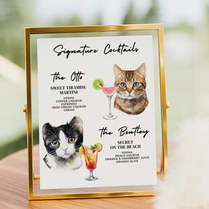 Custom Pet Signature Drink Sign: Wedding Bar Menu Template (Digital Download)