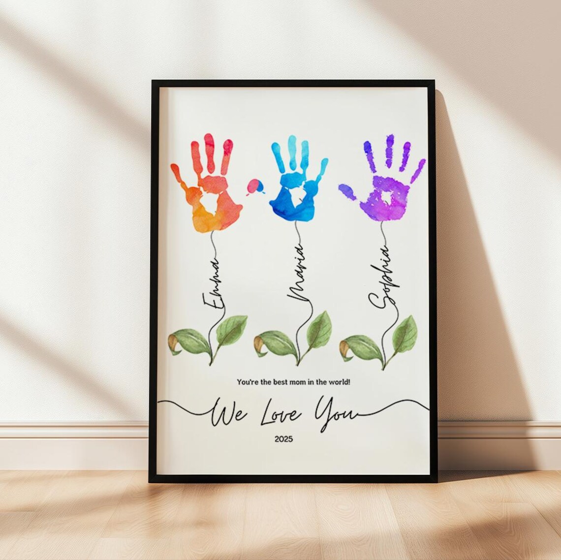 Personalized Mom Handprint Gift for Mothers Day or Birthday, Flower ...