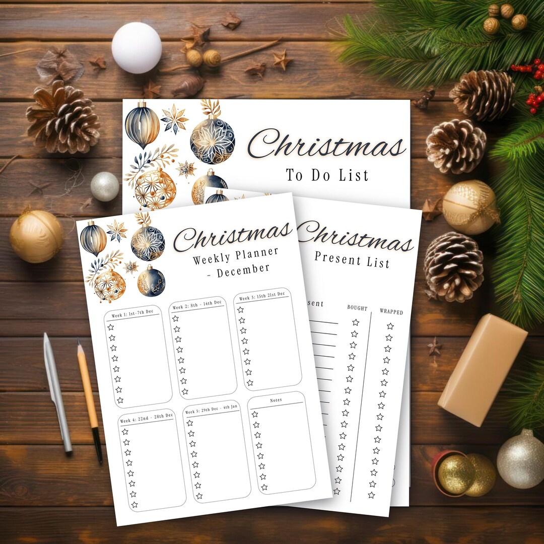 Printable Christmas to Do List Bundle - to Do List, Present Checklist ...