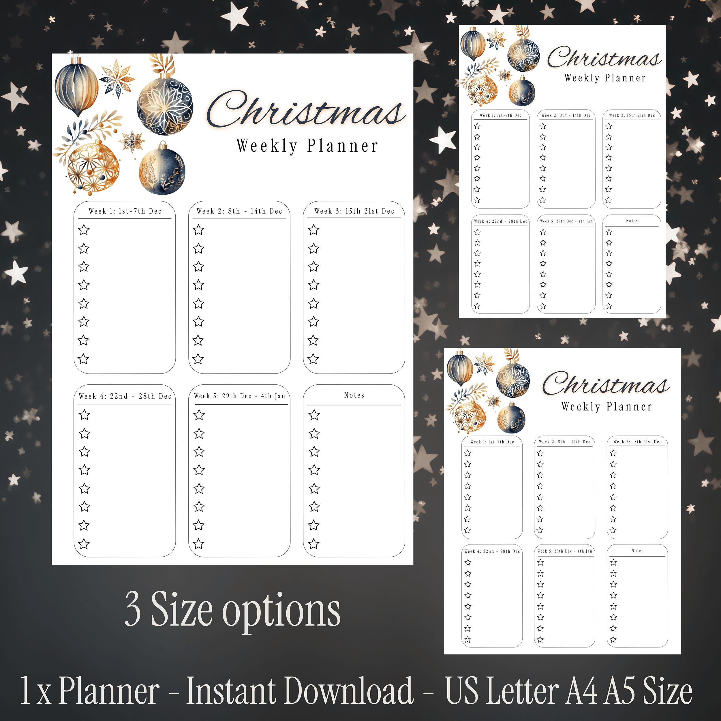 Christmas Weekly Planner Printable, Christmas Planner, Christmas to Do ...