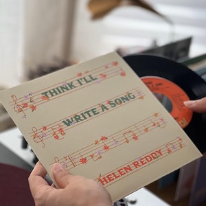 Think I&#39;ll Write A Song - Helen Reddy Vinyl Album | Vintage 45s vinyl record, 45 RPM, 7” original record, vintage gift