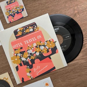 Je dois voyager - Album vinyle Billy Grammer | disque vinyle vintage des années 45, 45 tr/min, disque original 7", cadeau vintage