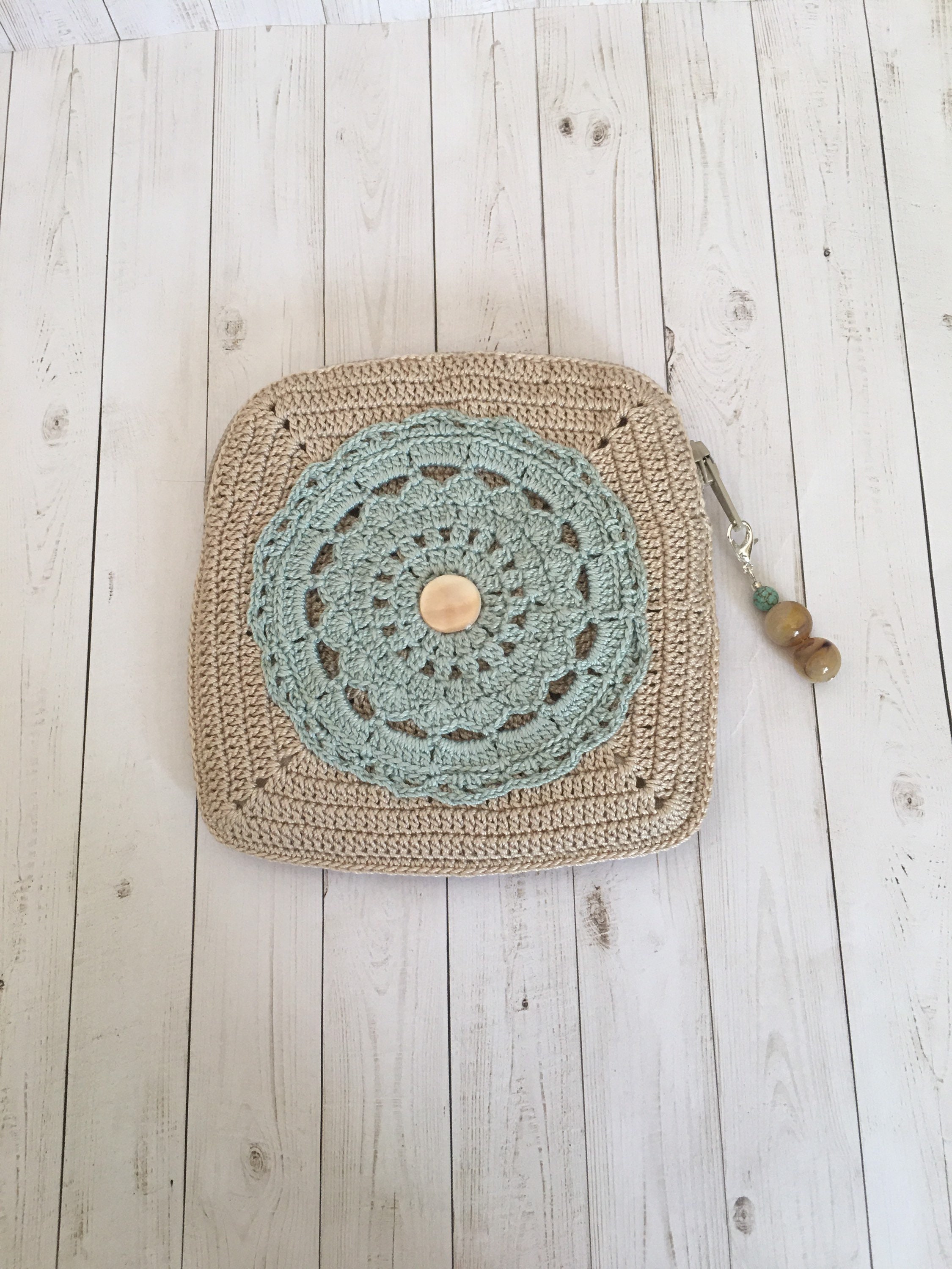 Petite Ivette häkeln Beutel in natürlichen und Silber Salbei | Etsy