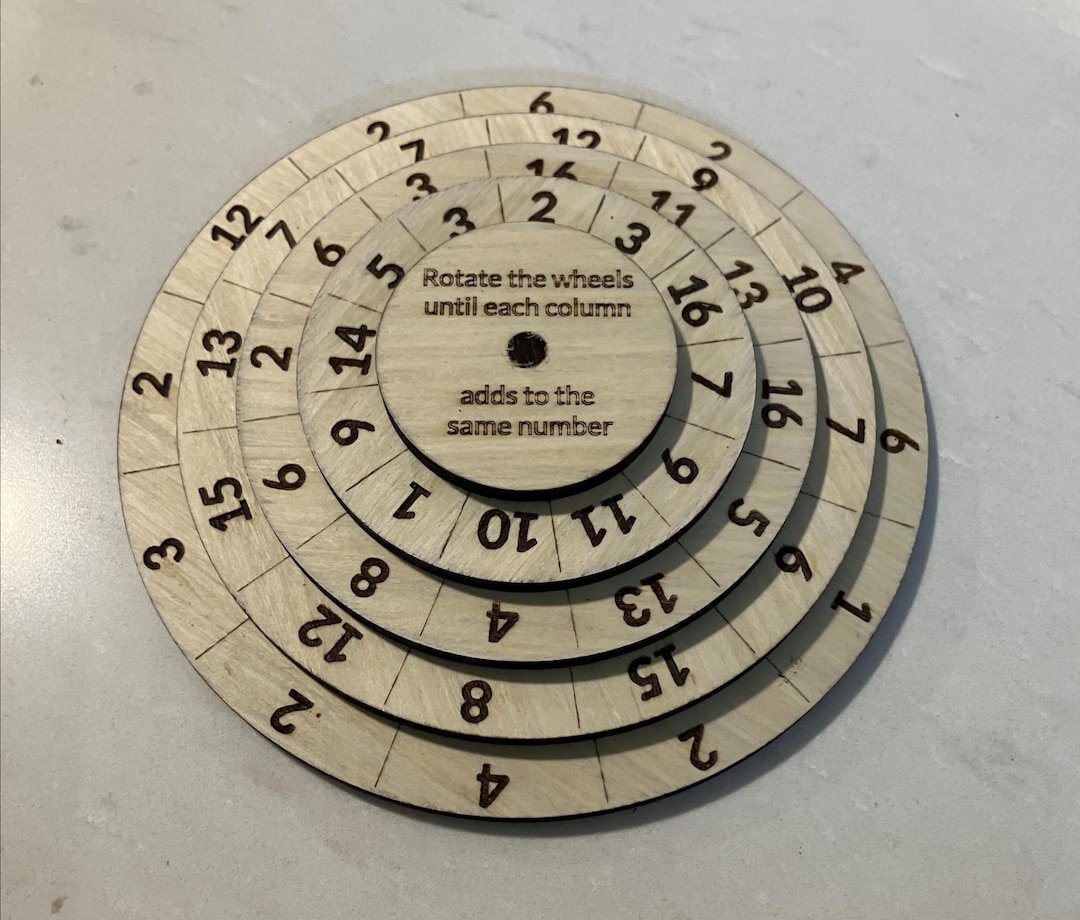 Logic Spinner Handcrafted Wooden Rotating Logic Puzzle – Four-disc Numerical Brain ...
