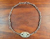 Jade Sterling Silver Twisted Link