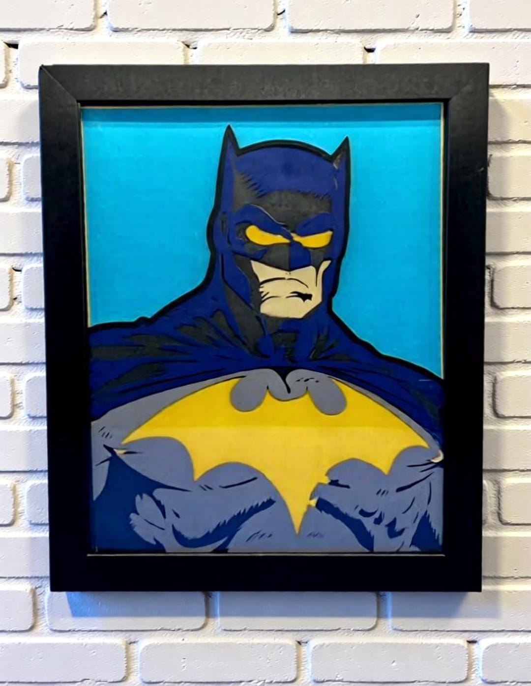 Batman 3D Layered Picture - Black Frame Wall Decor - Etsy