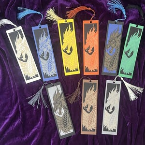 Laser Engraved Dragon Bookmarks