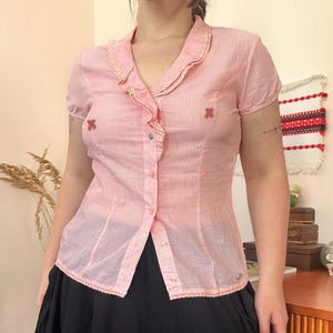 2000s Ruffle Blouse - Etsy