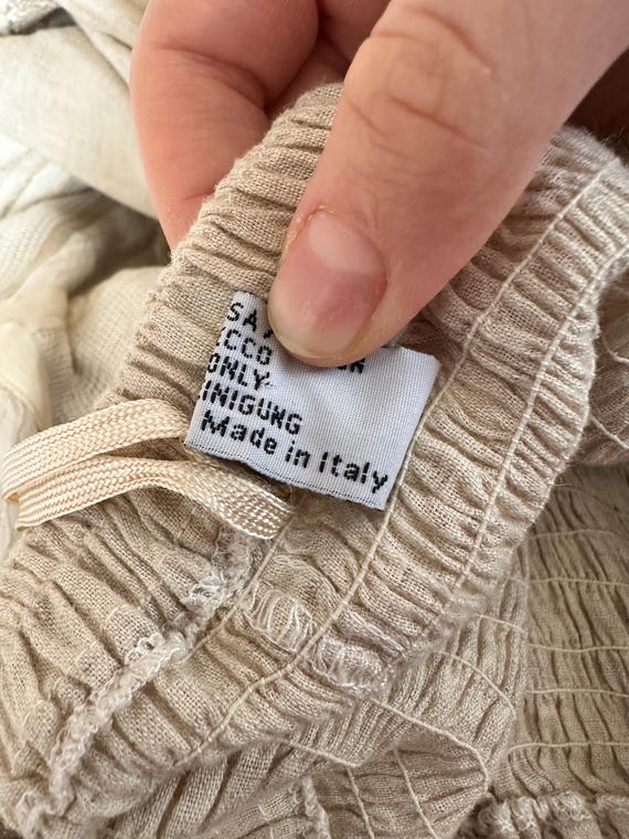 Vintage Italian Statement Beige Patchwork Lace St… - image 8