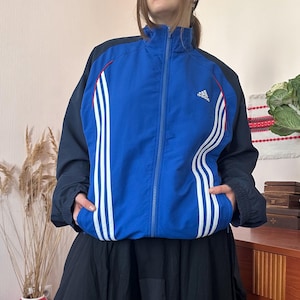 Vintage Adidas 90s Blue Windbreaker - Etsy