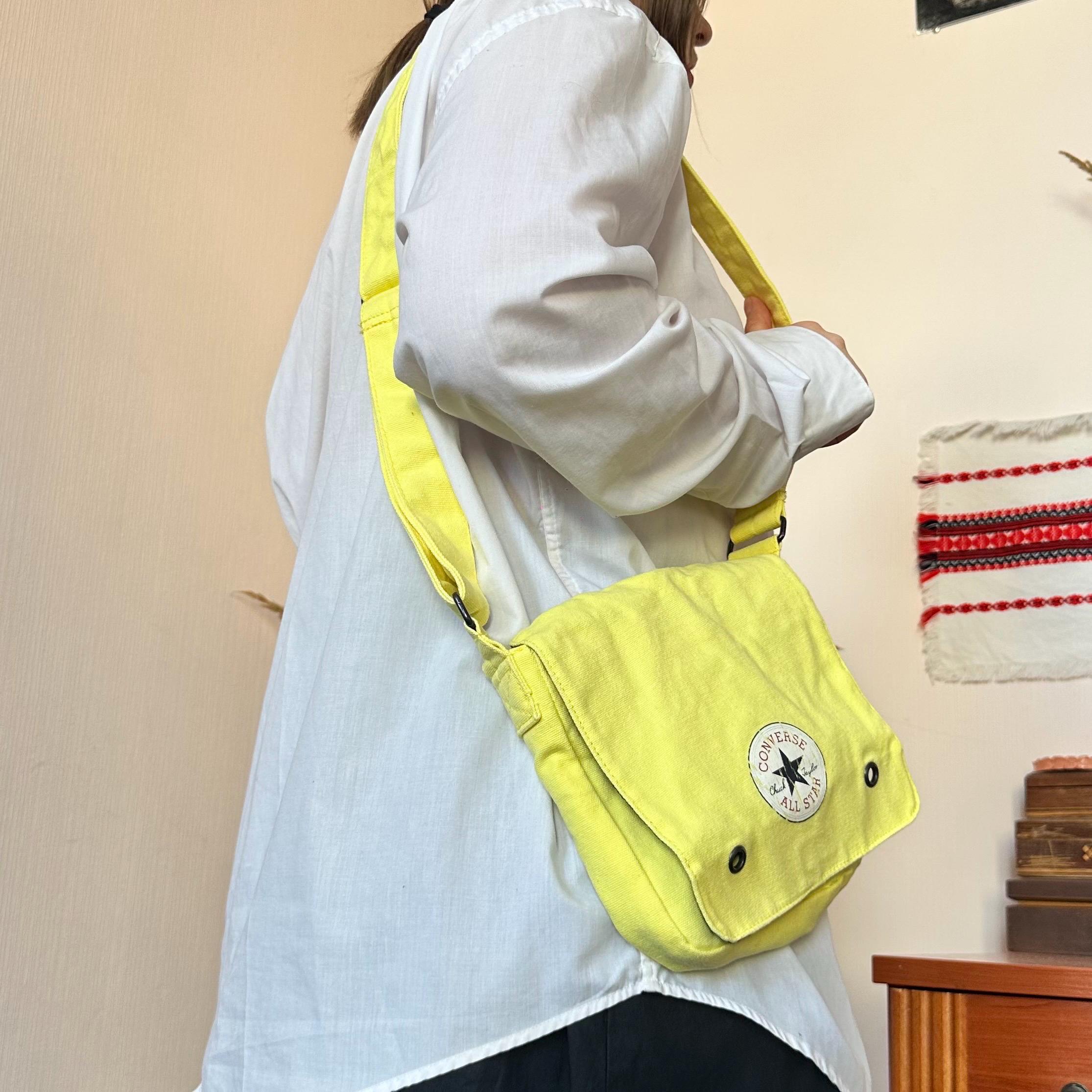 Vintage Converse All Star Yellow Canvas Crossbody Bag — Y2K