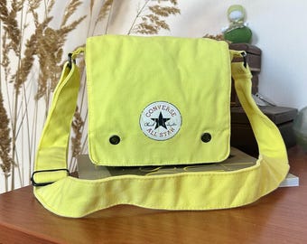 Vintage Converse All Star Yellow Canvas Crossbody Bag — Y2K Dopamine Accessory