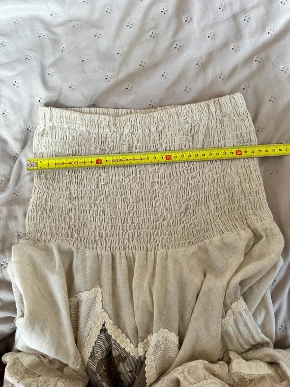 Vintage Italian Statement Beige Patchwork Lace St… - image 10