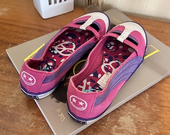 Vintage Puma Ballerinaskor EU36 UK3.5 – Y2K Rosa Sportiga Ballerinor