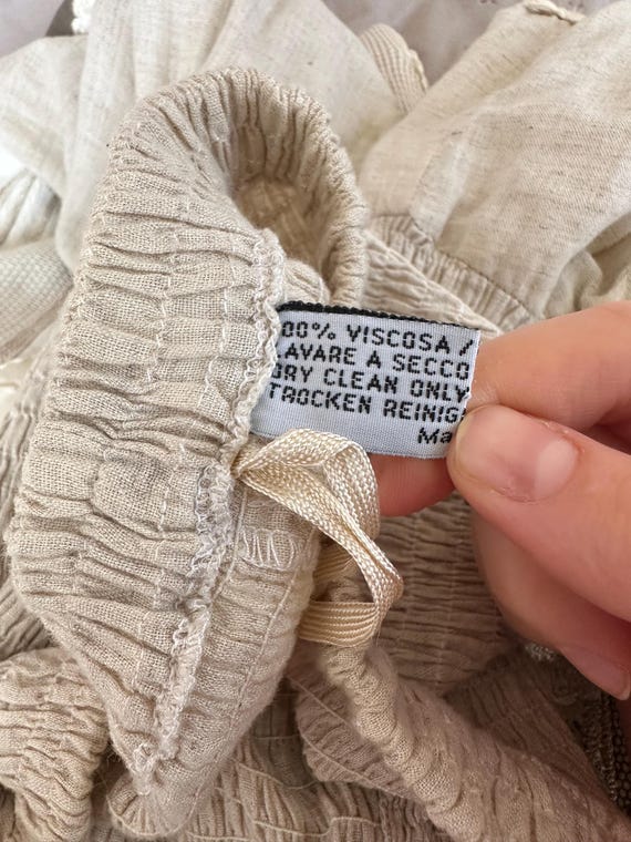 Vintage Italian Statement Beige Patchwork Lace St… - image 9