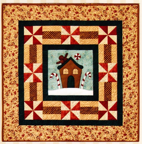 Items similar to PATTERN Gingerbread House Quilt quick and easy