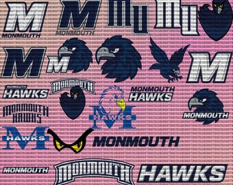 Manmouth University SVG, College, Athletics, Hawks SVG, Football, Basketball, Cricut, Instant Download.