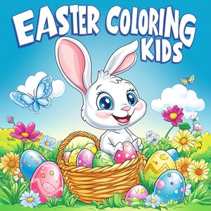 Easter Coloring Pages for Kids | Fun Printable Easter Bunny & Egg Coloring Book | Digital Download