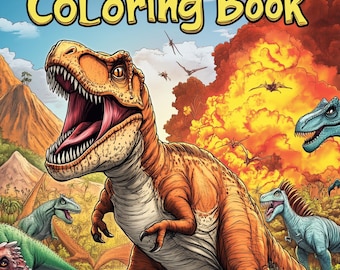 Dinosaur Coloring Book for Kids – 24 Prehistoric Pages (Printable PDF)