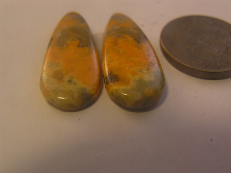 Bumblebee Jasper Freeform Designer Cabochons Pair